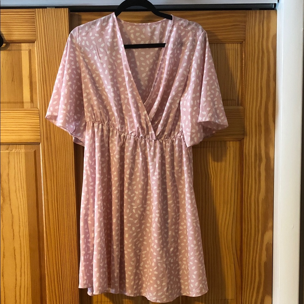 Pink and White Patterned Dress